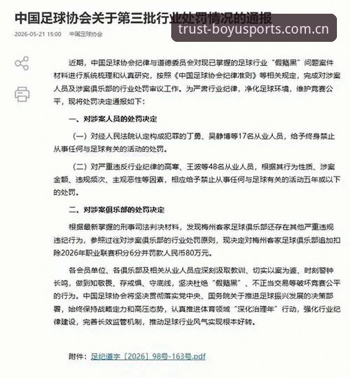 博鱼怎么登录 中超反腐大清洗:足协第三批禁足名单深度评测——博鱼体育平台用户看中国足球治理风暴